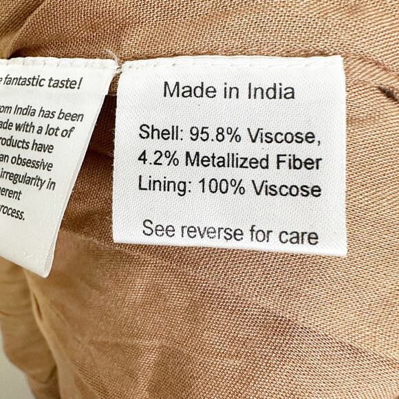 Rococo Sand Aine One Shoulder Tan Gold Ruffle Mini Dress Medium - Picture 9 of 11